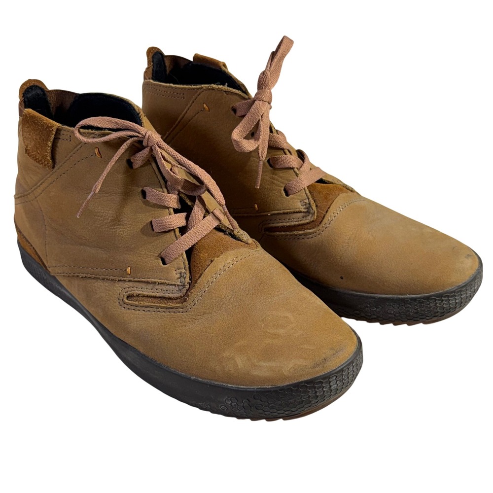 Cushe Leather Chukka Boots Mens 10 Tan Suede Trim Lace Up